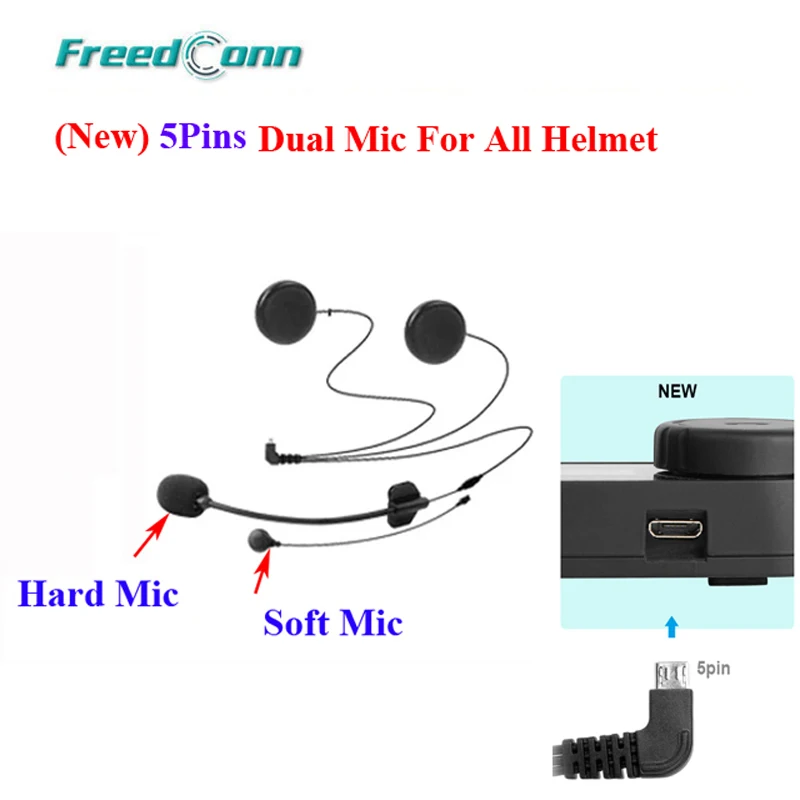 Freedconn Clips 5pins Mic for R1 /R1 Plus Bluetooth Motorcycle Helmet Interphone Clip Buckcle Accessories