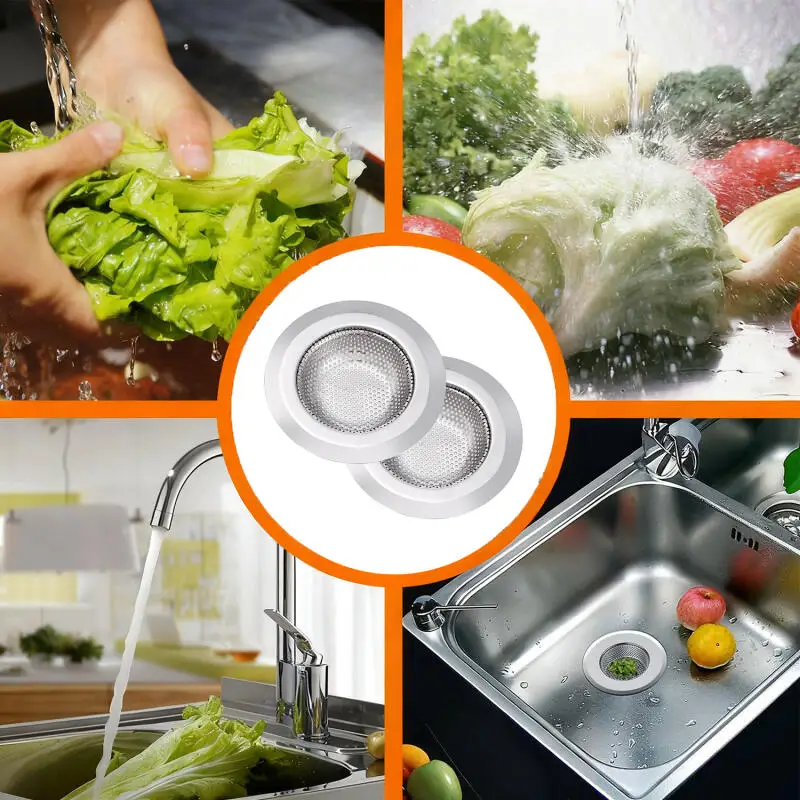 1-5個のステンレス製シンクストレーナー、キッチン/バスルーム排水フィルターメッシュ下水道スクリーン、細かいメッシュ排水カバーストレーナーバスケット