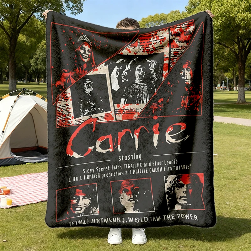 Carrie 1976 Horror Movie Unisex Softstyle T, Flannel Blanket, Stephen King Horror/Mystery Flannel Throw