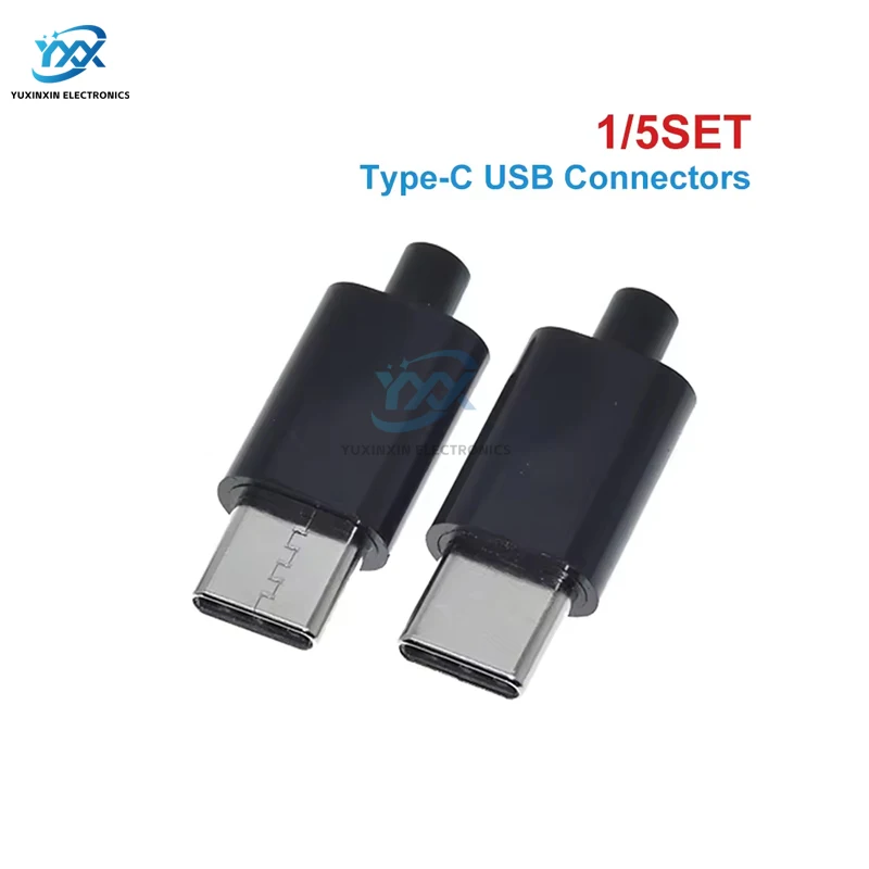 1/5Set Type-C مايكرو USB موصلات ذكر جاك الذيل التوصيل محطات كهربائية موصل الحال بالنسبة للهاتف لتقوم بها بنفسك إصلاح لحام طقم محول
