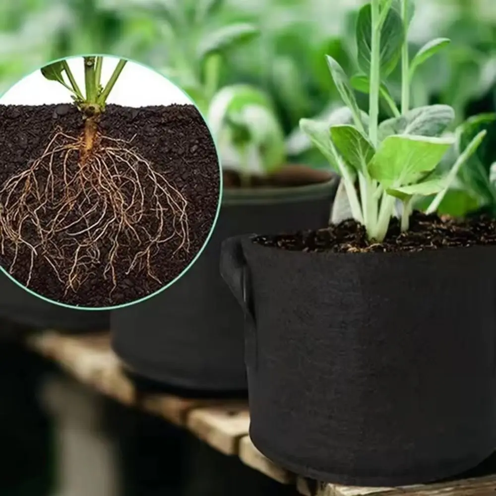 5Pcs 2/5/10/15/20/30 Gal Gallon Large Grow Bag Large Capacity Thicken Fabric Garden Flower Plant Bags Multi-Functional