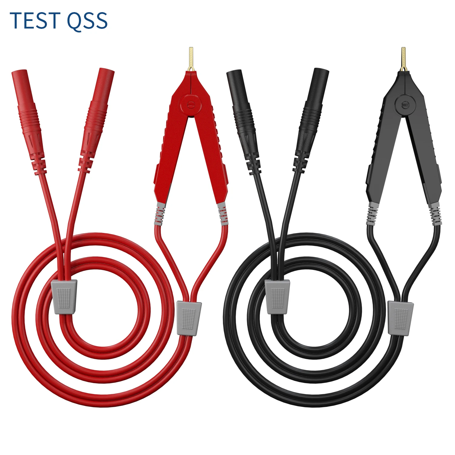 QSS 4-Wire Kelvin Test Lead Bottom Resistance with 4mm Banana Plug Orichalcum Plated Probes for Electrical Testing - Image 2