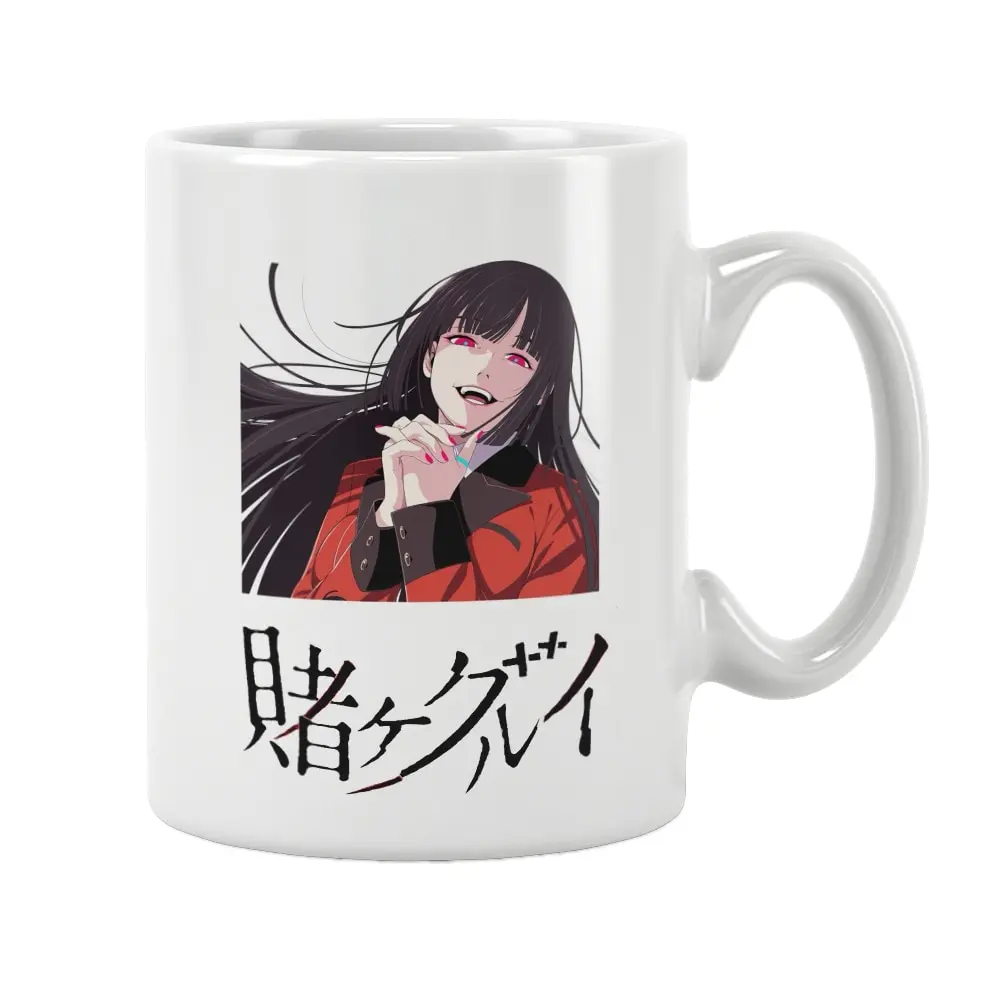 Anime Kakeguriu Printed Mug Coffee Cup White Ceramic Cute Funny Birthday Gifts