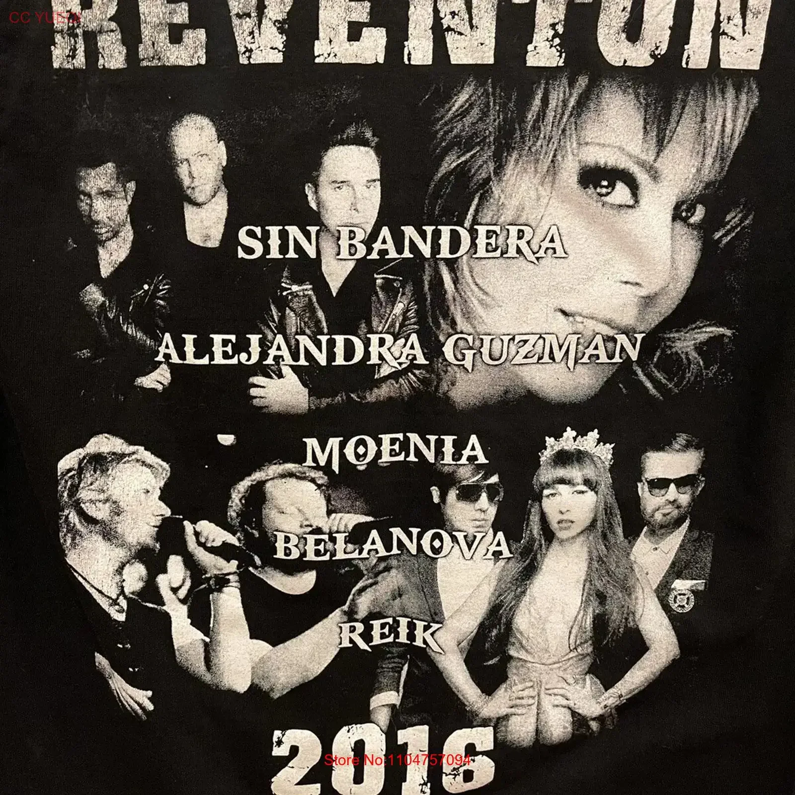 Camiseta de la gira de conciertos de Reventón Alejandra Guzmán 2016, talla pequeña para adulto, estilo vintage, lavada, ropa de diseñador, streetwear con gráfico ligeramente estampado.