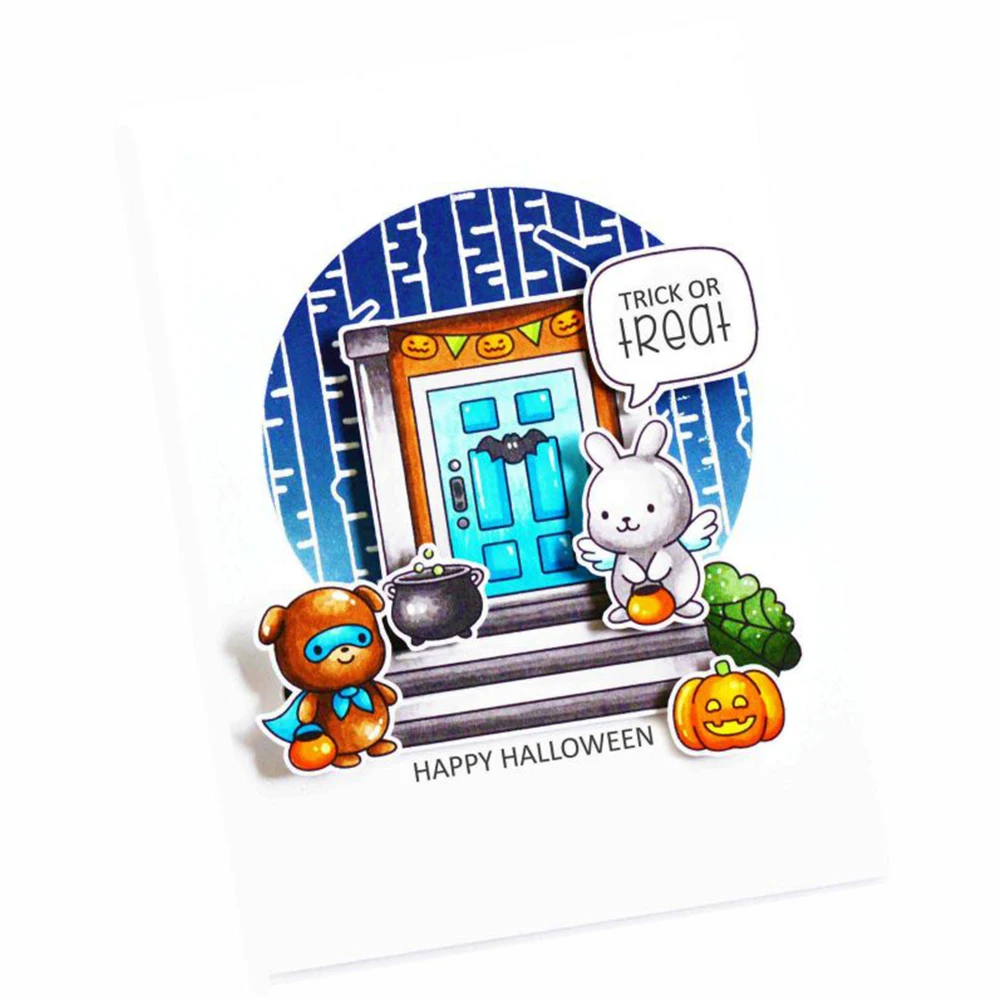Scaredy Cat Stamp and Cutting Dies Treats Please Clear Stamps For DIY Scrapbooking Decoration Paper Craft Album Card Making