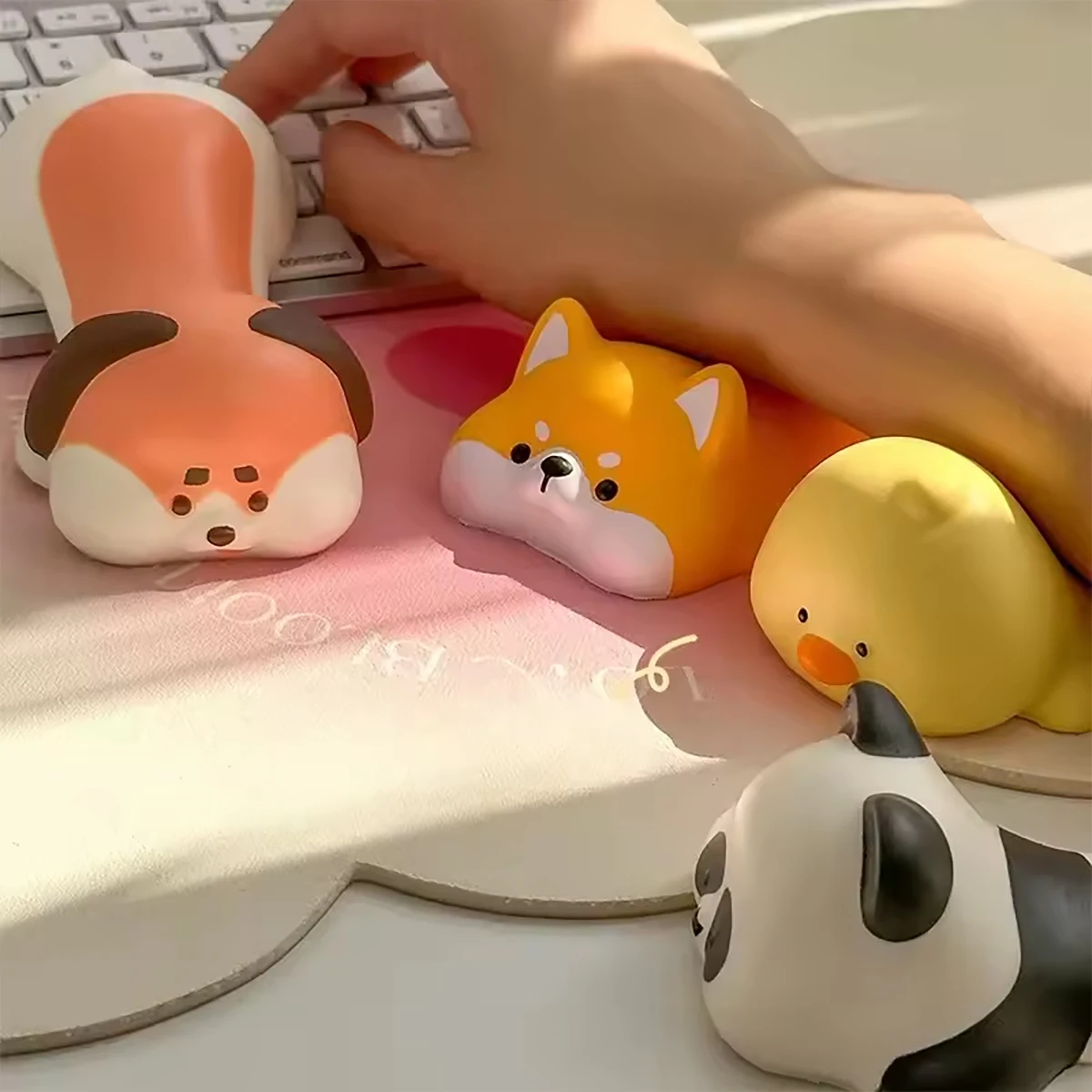 Cute Cartoon Stress Relief Mousepad Women's Wrist Support Pad Office Desktop Pad Wrist Rest Hand Rest Pillow