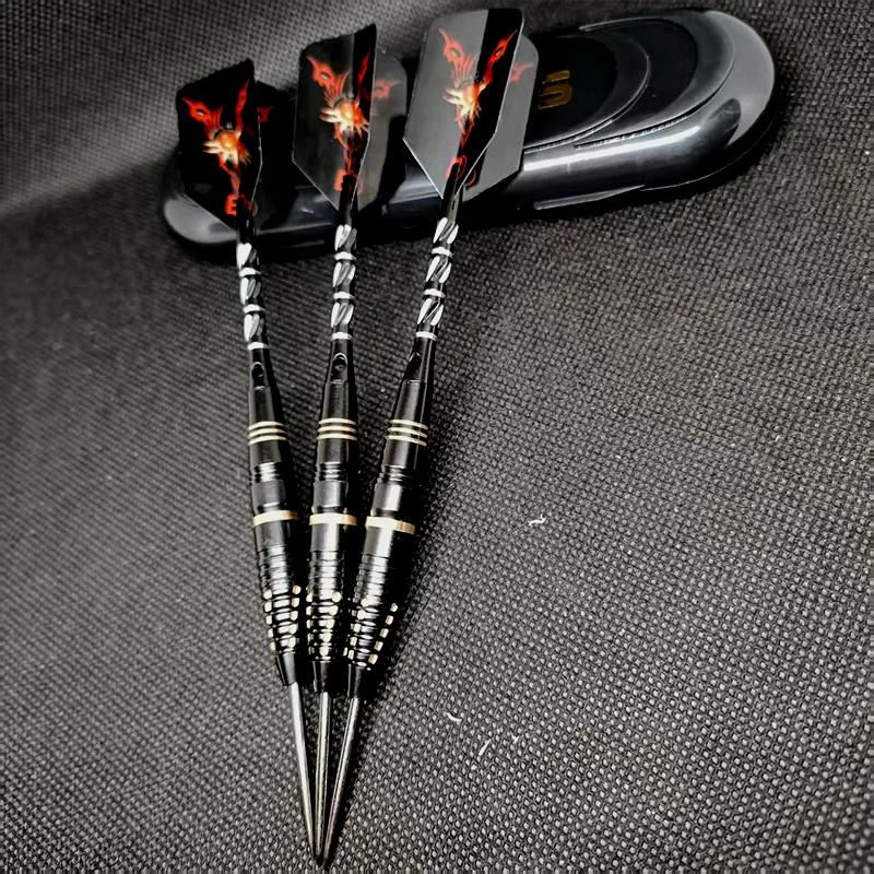 24g Professional Steel Needle Dart Set Metal Dart Rod+Cool Pattern Flight Dart Storage Box Essential for Sports Enthusiasts