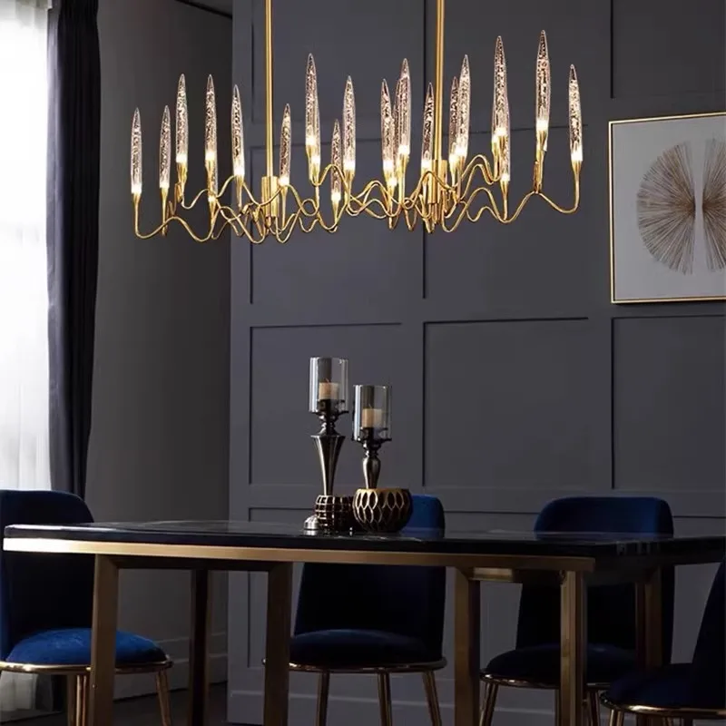 Imagem -04 - Nordic Gold Chandelier For Living Room Candle Chandeliers Crystal Lamp Villa Designer Sala de Jantar