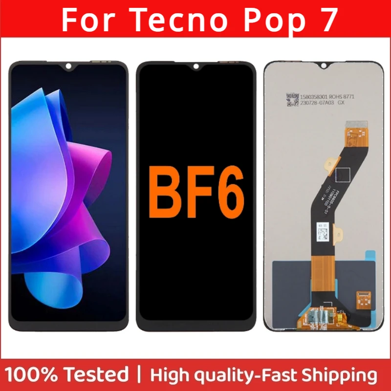 

6.6'' ips For Tecno Pop 7 BF6 LCD Display Touch Screen Digitizer Assembly Parts