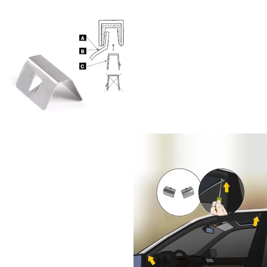 XA6H Stainless Steel Clips Practical Durable Clips for Universal Car Wind Deflectors