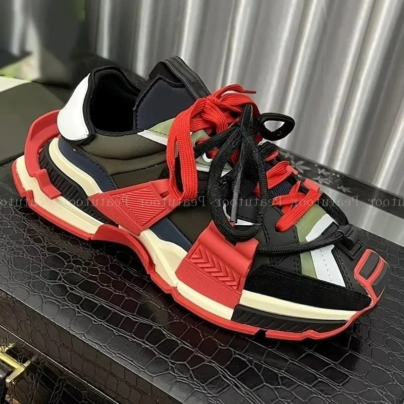 Fashion Men Sneakers High Quality  Platform Sneaker Women Casual Shoes Sports Running Shoes  Lace Up Patchwork Siz35-46