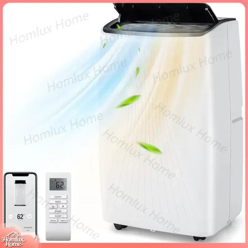 12000 BTU Portable Air Conditioner with Heating Cooling Fan Dehumidifier Smart WiFi Control 24 Hour Timer