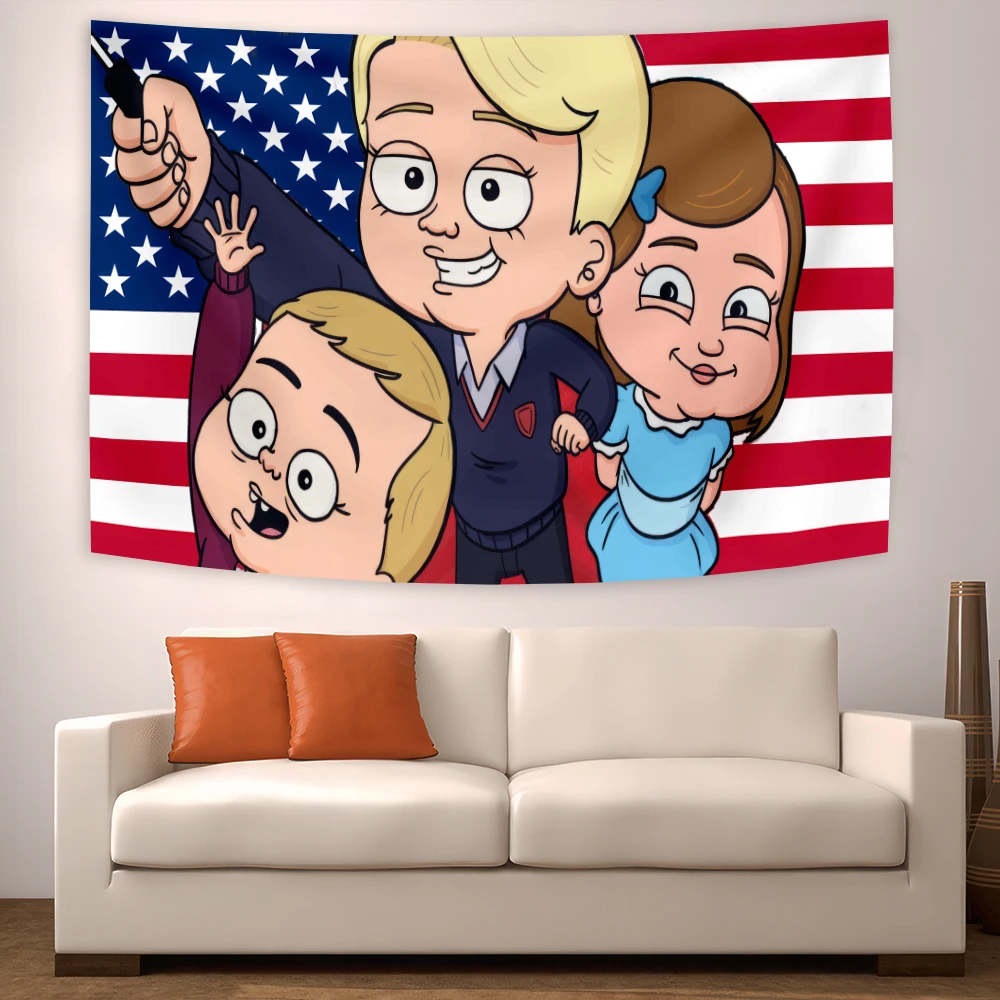 Tapeçaria De Parede De Anime Americano, Engraçado Decorar, Presente Bonito Bandeiras, 90x150cm