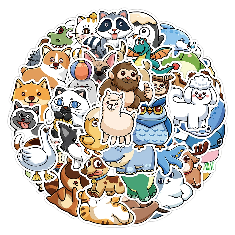 

10/30/50pcs Cute Cartoon Animal Stickers Decals DIY Notebook Laptop Phone Viny Decal Graffiti Sticker for Kids Teens Toys Gifts