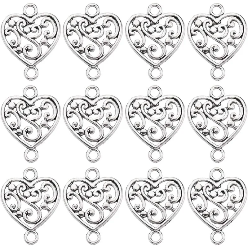 

100 шт., серебряные подвески-соединители для украшений