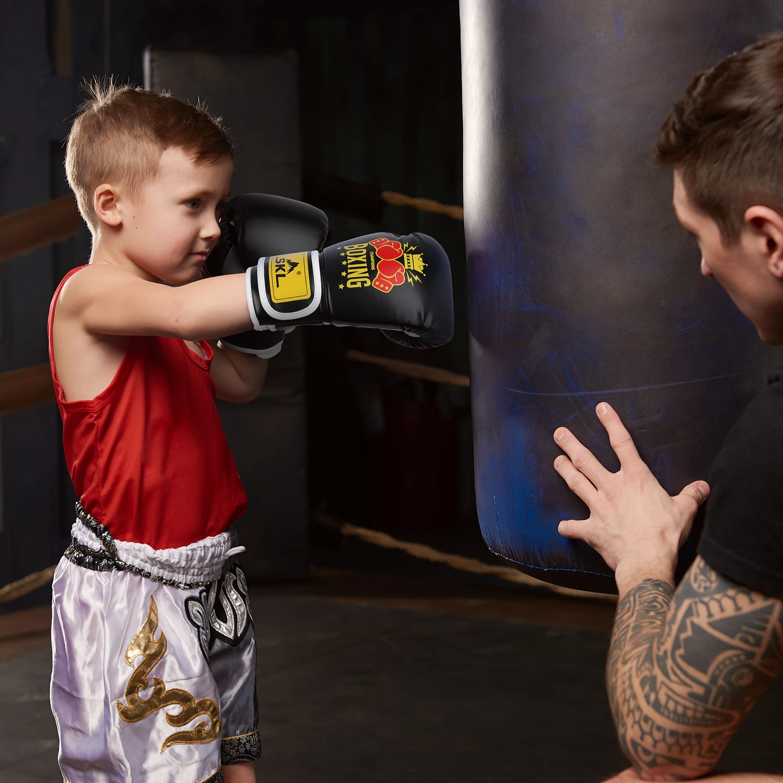 قفازات الملاكمة للأطفال من KUYOU، قفازات الملاكمة الكرتونية للأطفال من البولي يوريثان للتدريب #6