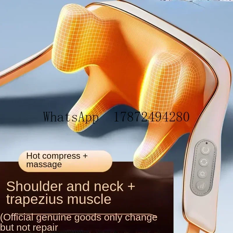 Multifunctional Neck Shoulder Waist Back Massager, Hot Compress Kneading for Trapezius & Cervical Relief