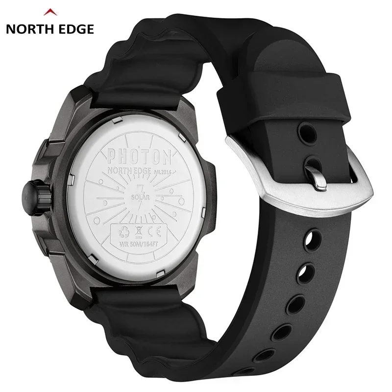 New NORTH EDGE PNewON  Waterproof 50M Men's Sport Wristwatches Men Digital Military Watch Solar Power Luminous Enviormentally Cl