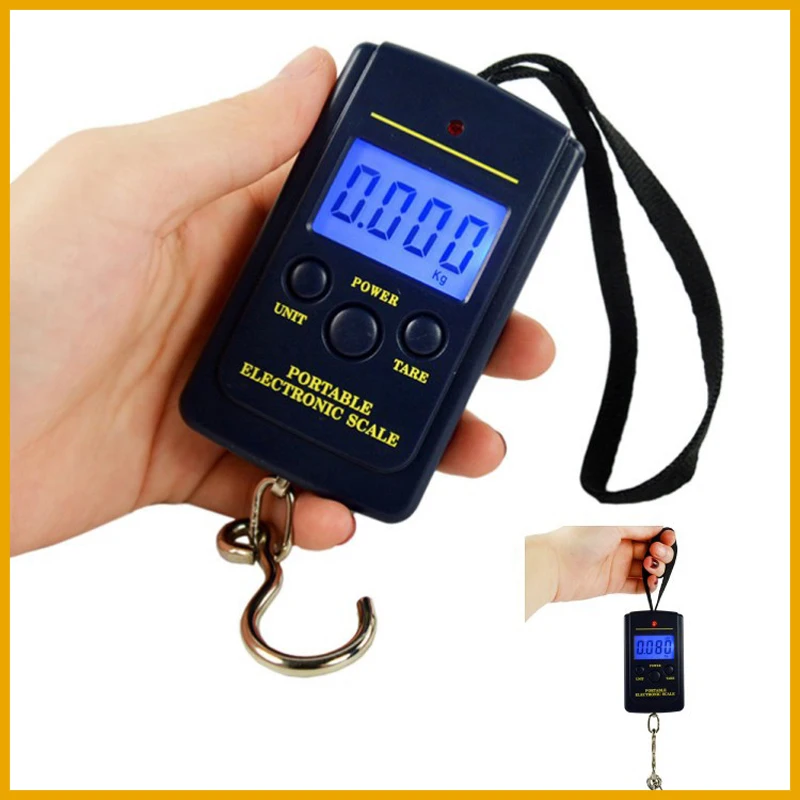 40kg 10g Electronic Mini Digital LCD Hanging Hook Scale Balance Weighting Portable For Fishing Luggage Travel Laboratory Teachin