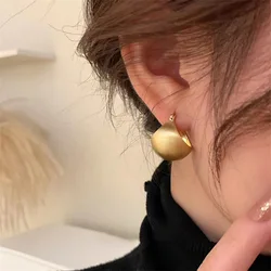 925 Sterling Silver Hot Sale Korean Geometric Ball Drawing Earrings Simple Temperament Exquisite Sexy Jewelry Gift Hoop Earrings