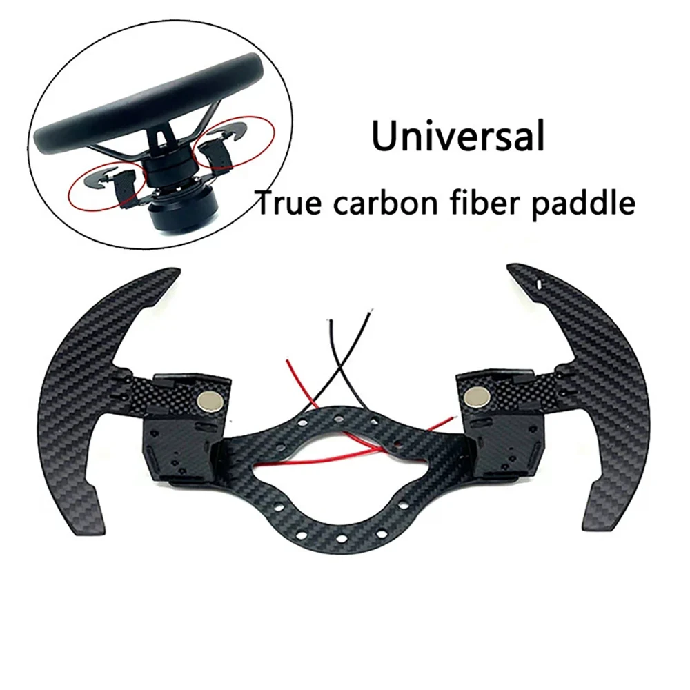 Car Modification Quick Release Steering Wheel Carbon Fiber Paddles with Deep Concave Steering Wheel Shift Paddles Universal