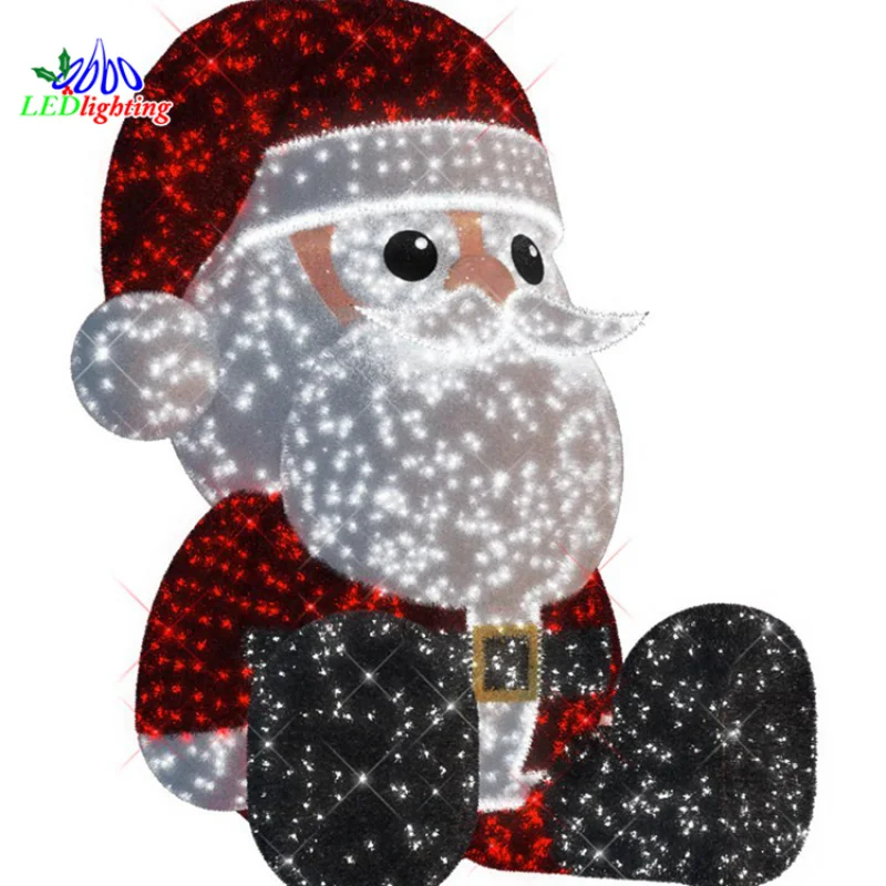 Custom.3D best-selling outdoor waterproof decorative LED Santa Claus Sculpture motif light