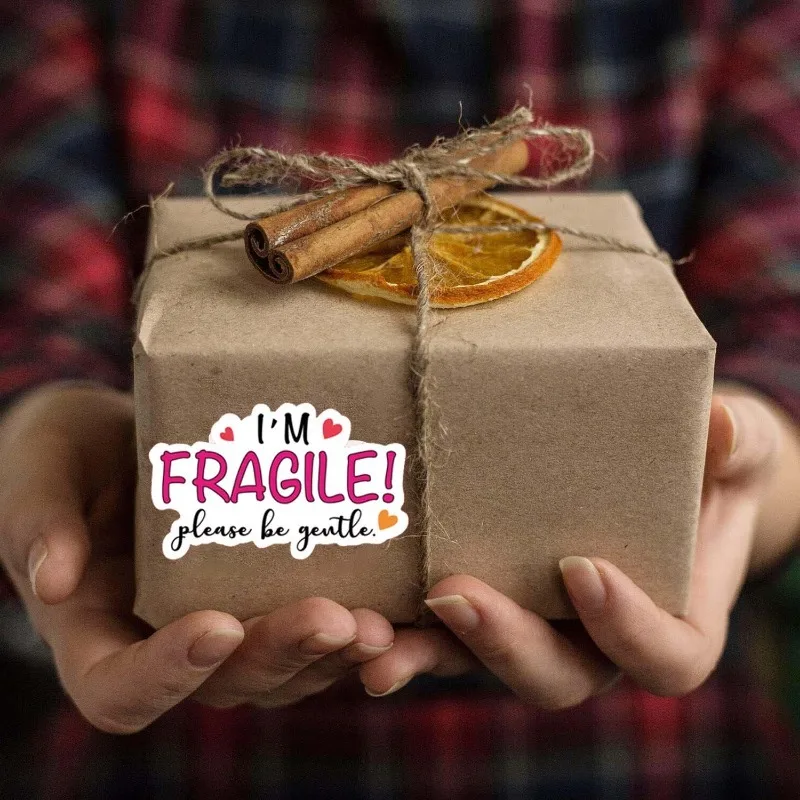 100pcs I’m Fragile Please Be Gentle Stickers 2inch Thank You Stickers Self-Adhesive Labels for Gift Wraps small business supply