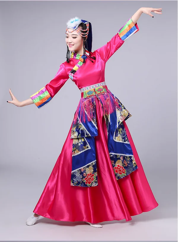 

Chinese folk dance, Tibetan ethnic minority style performance costumes, women's clothing