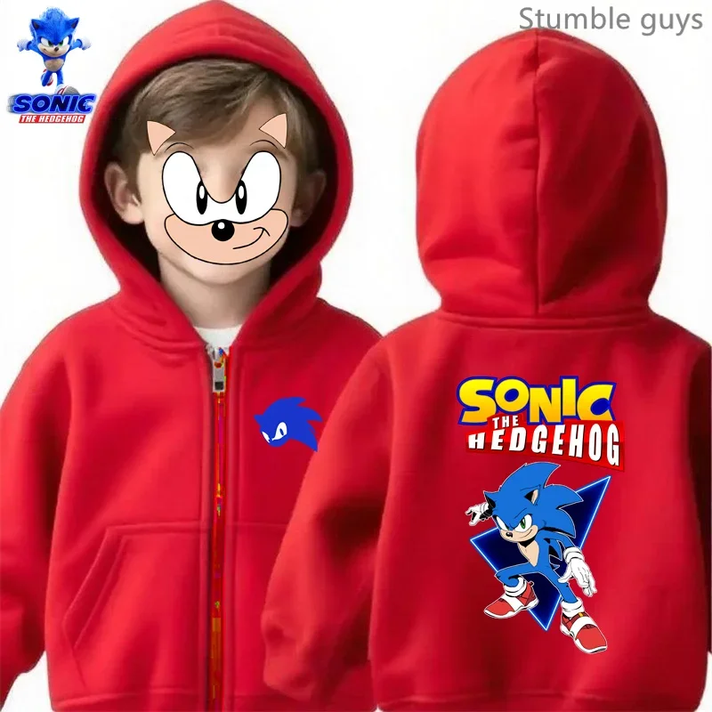 سونيك القنفذ الاطفال الرمز البريدي هوديي ربيع الخريف لينة تنفس بنين بنات ملابس رياضية اللعب في الهواء الطلق