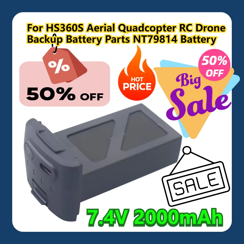 

For HS360S Aerial Quadcopter RC Drone Backup Battery Parts NT79814 7.4V 2000mAh Battery