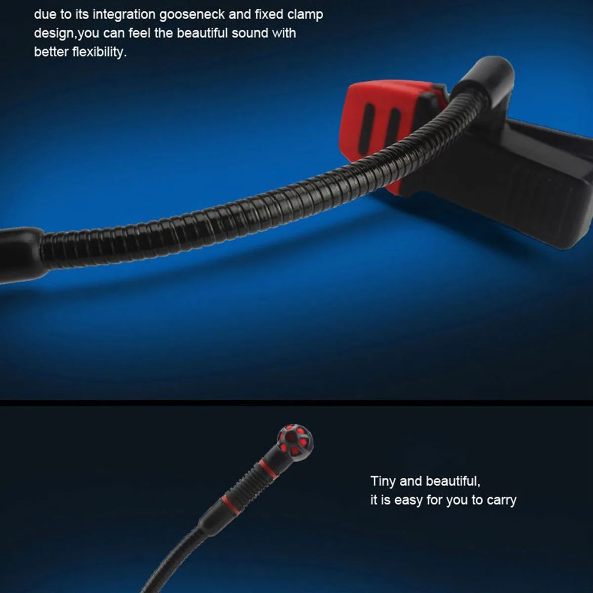 Micrófono de saxofón IM500, micrófono condensador Instrumental con Clip, micrófono de cuello de cisne para saxofón de orquesta, trompeta, Saxe