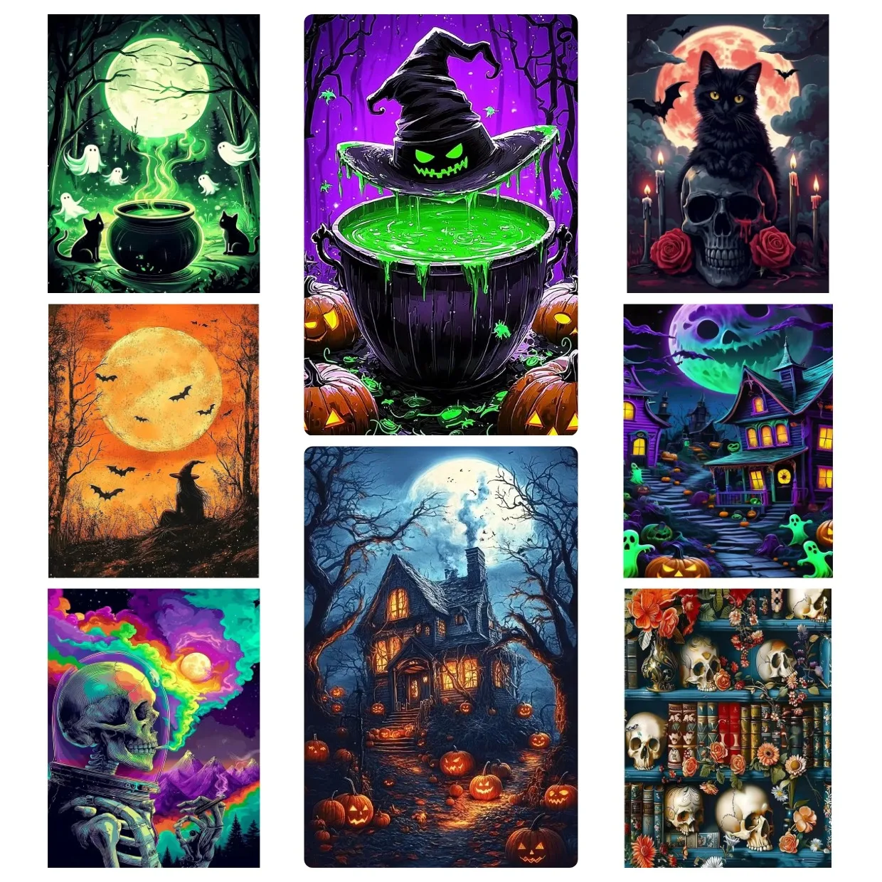 Colorful Skeleton Galaxy Jigsaw Puzzle 500/1000/1200/2000PCS Mysterious Halloween Skull Art Puzzle Hobby Gift For Horror Lovers