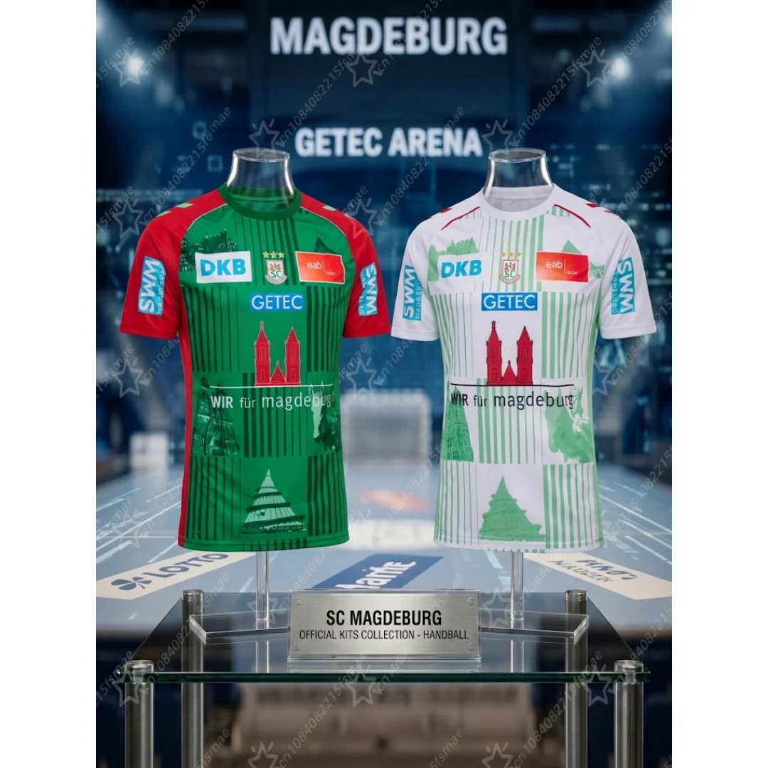 2026/27 SC Magdeburg Handballtrikots Schnelltrocknend Kurzarm Sport-T-Shirt Outdoor-Training Atmungsaktive Fan-Sportbekleidung Oberteile