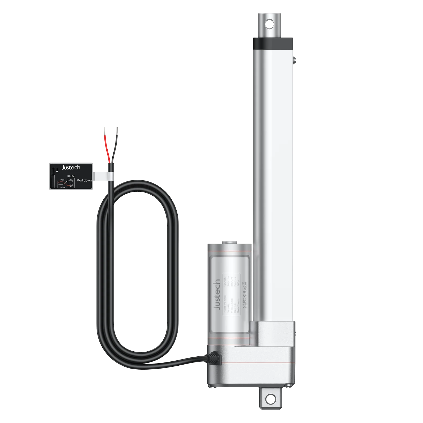 

3000N Heavy Duty Linear Actuator 200mm Stroke IP65 Waterproof 12V DC Electric Motor Auto Door Lift