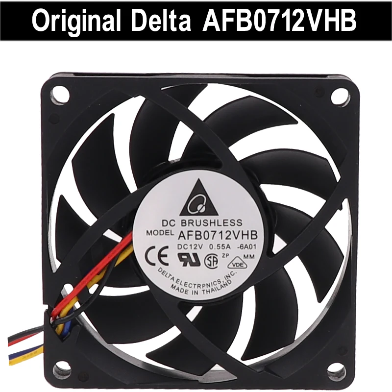 

New For Delta AFB0712VHB 7015 70*70*15mm DC Brushless PWM Cooling Fan 12V 0.55A 4Wire 4Pin Connector