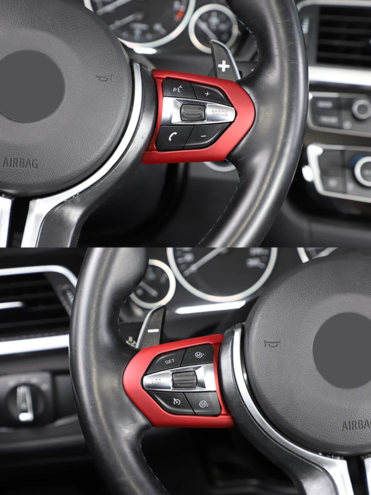 Rot Für BMW F20 F22 F21 F30 F32 F33 F36 F06 F12 F13 X5 F15 X6 F16 M-Sport ABS Lenkrad Dekoration Rahmen Trim – Detail 9