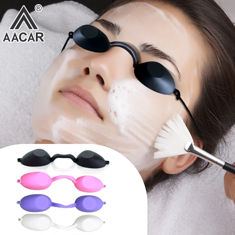 Silicone Protectve Eye Goggle For IPL Laser LED UV Lamp Treatment Flexible UV Eye Protection Sunbed Tanning Goggles Mask