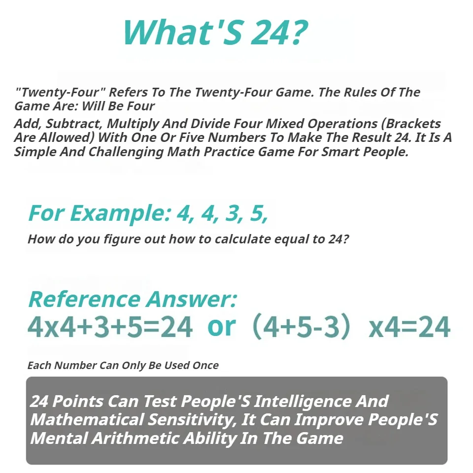 Matemáticas para niños cálculo 24 juguetes educativos de aprendizaje para niños Montessori juguetes aritméticos interactivos para padres e hijos regalo