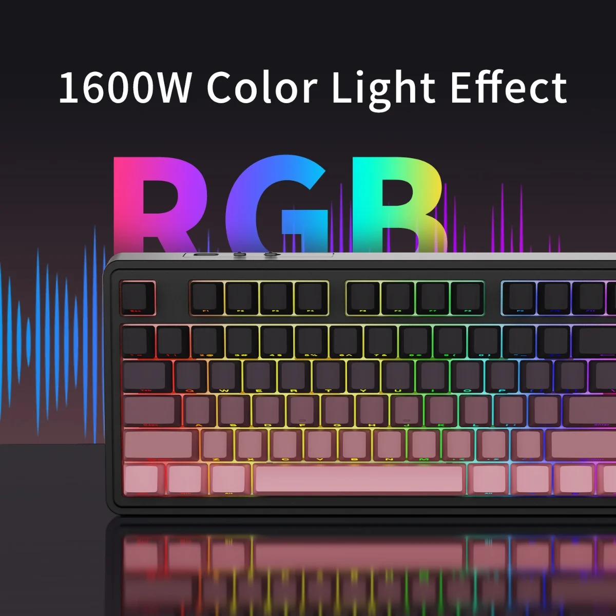 AK870 Wireless Gradient Upgrade Long battery life Full key hot-swappable Music Rhythm RBG backlight with color display