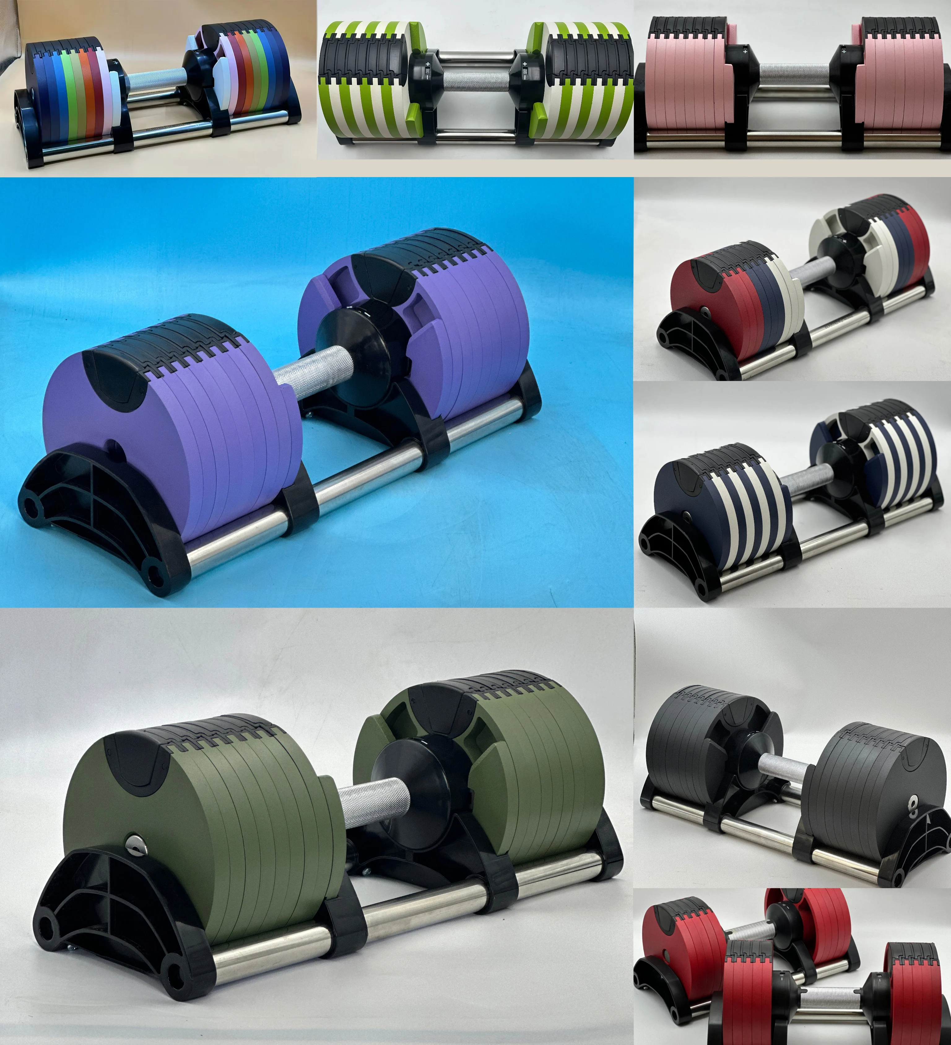 Adjustable Round Dumbbell Set, Second Generation, 2kg Increase, 24kg, 36kg, Fitness, Newly Upgraded