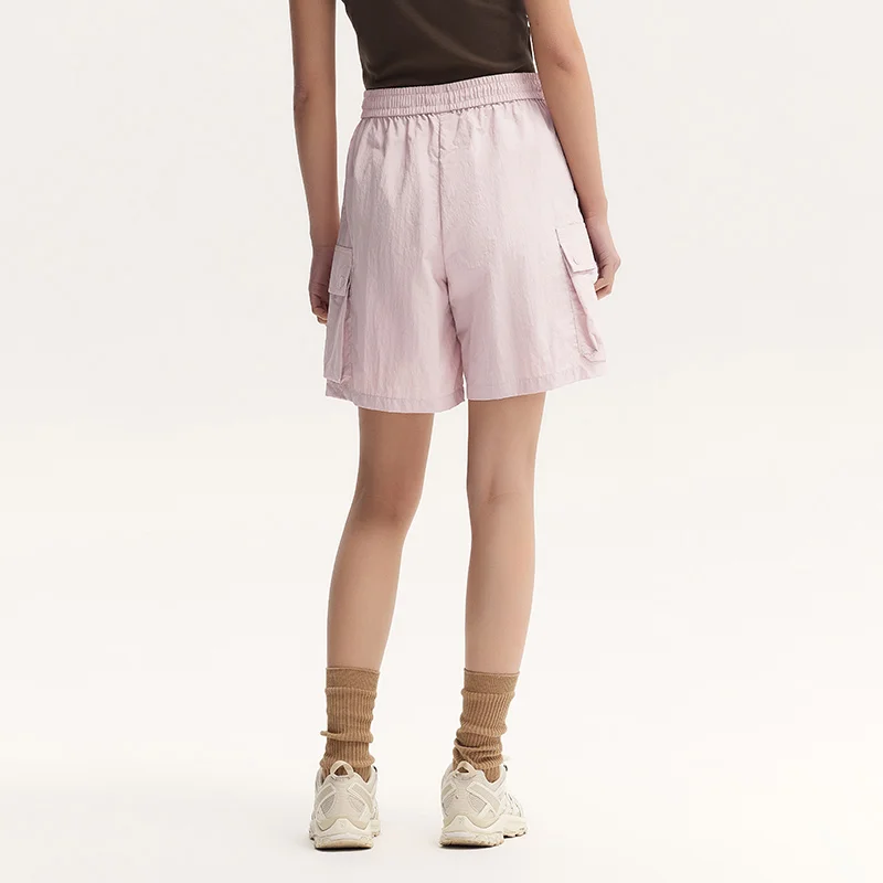 Semir Women Elastic Waist Loose Fit Solid Color Shorts 2024 Summer New Retro Textured Work Pants Cool And Trendy