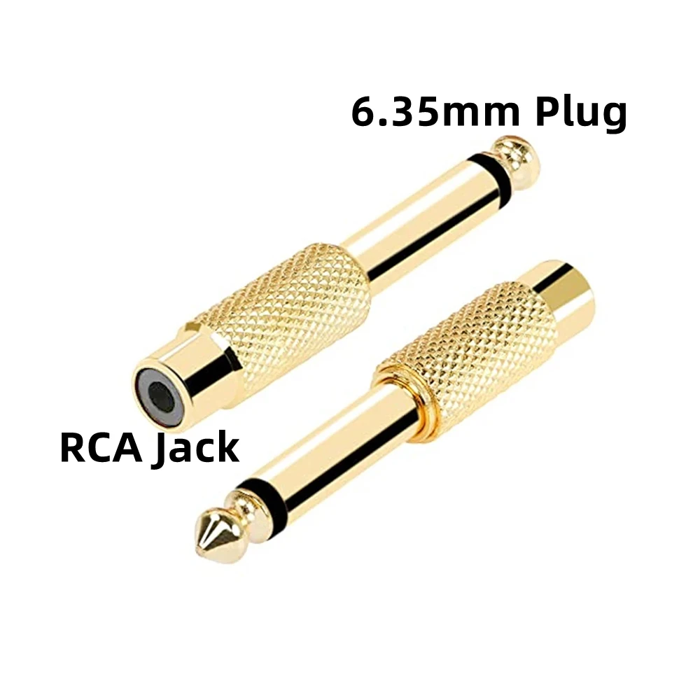 

2PCS 1/4 Inch 6.35mm TS Mono Plug to RCA Jack Adapter RCA Female to 6.5mm Male Audio Connector for Mixer Amplifier Speaker