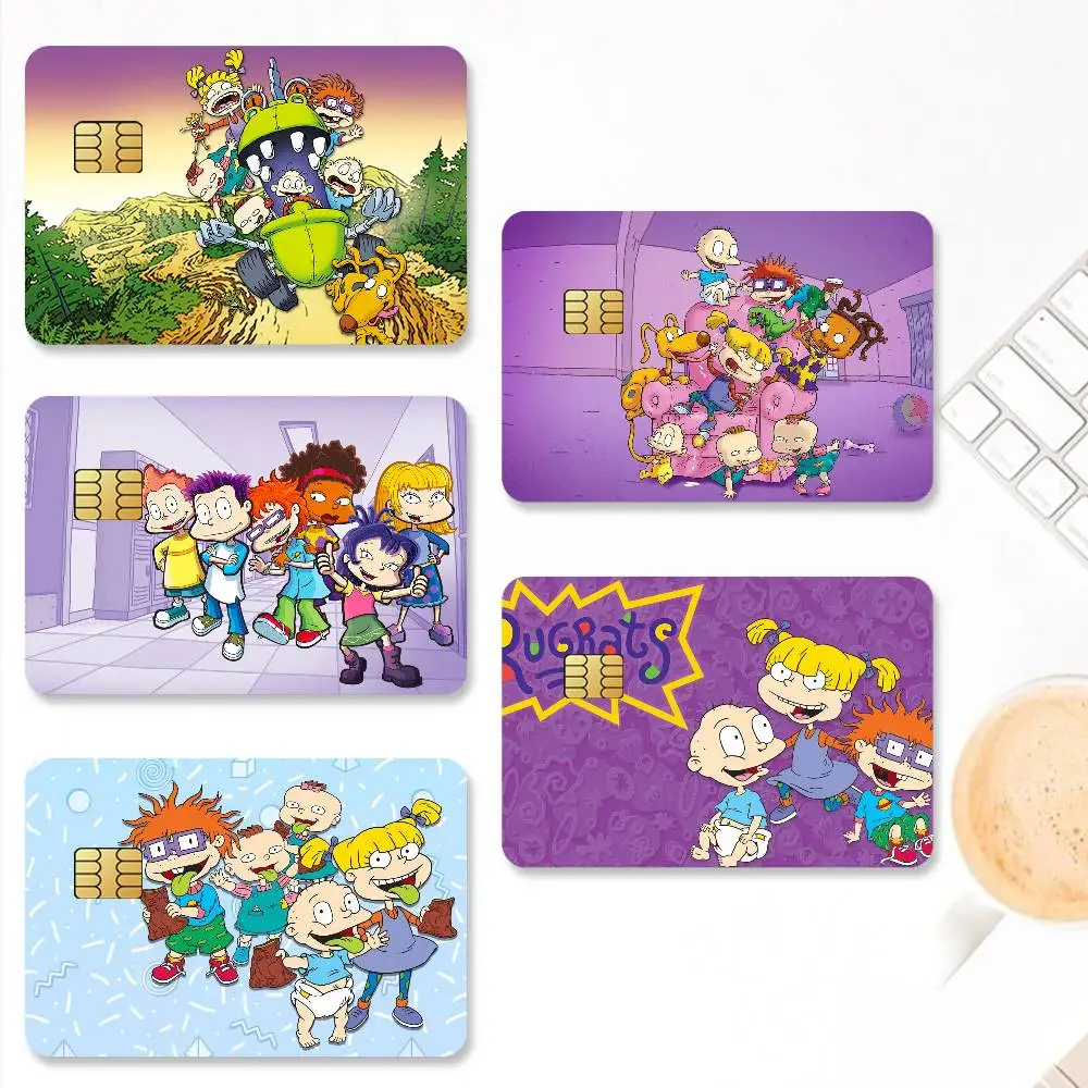 Cartoon R-Rugrats-S Credit Card Stickers Skin for Bank Debit Decorative Protection 4PCS Decal Anti-scratch Waterproof