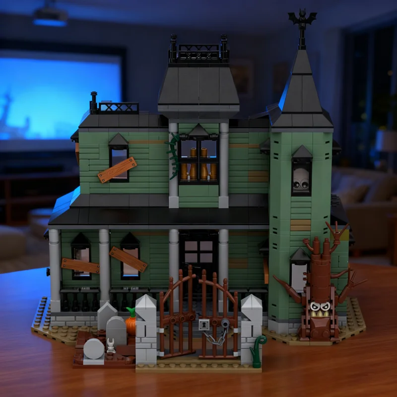 958PCS MOC Haunted Elegant Home Architecture Model Detailed Construction Precision Assembly Brick Showcase Decorative Toy Gift