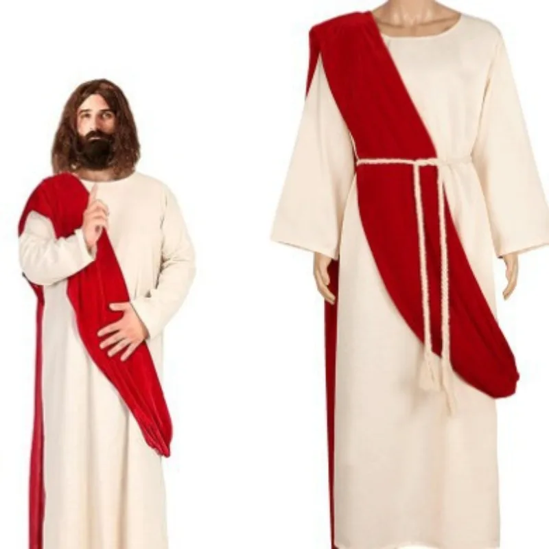 

Roman Priest Monk Jesus Christ Halloween Anicent Greek Costume Adult Religion Nun Toga Gown Robe Catholic Outfit For Men