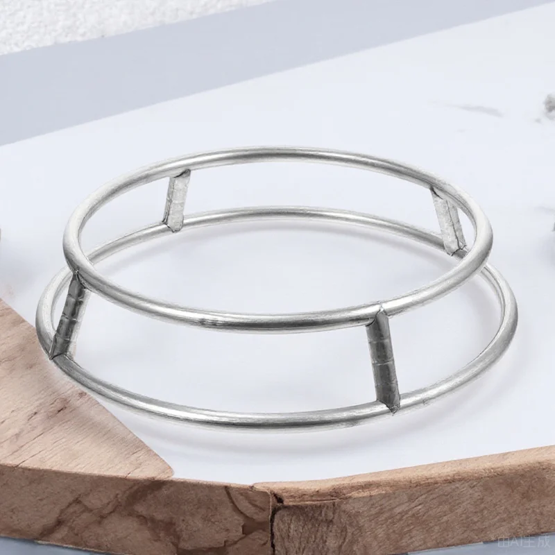 

Double-Layer Stainless Steel Round Pot Rack Heat Dissipation Stove Ring Stand Non-Slip Stable Heavy Load Pot Pan Rack Cooking