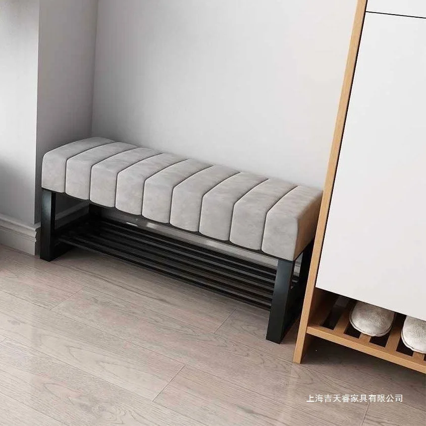Long stool, shoe change stool, household entrance door, shoe stool, simple shoe stool