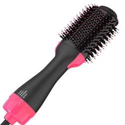 LISAPRO Hot Air Brush &One-Step Hair Dryer  &Volumizer 1000W Blow Dryer Soft Touch Pink Styler Gift&Hair Curler Straightener