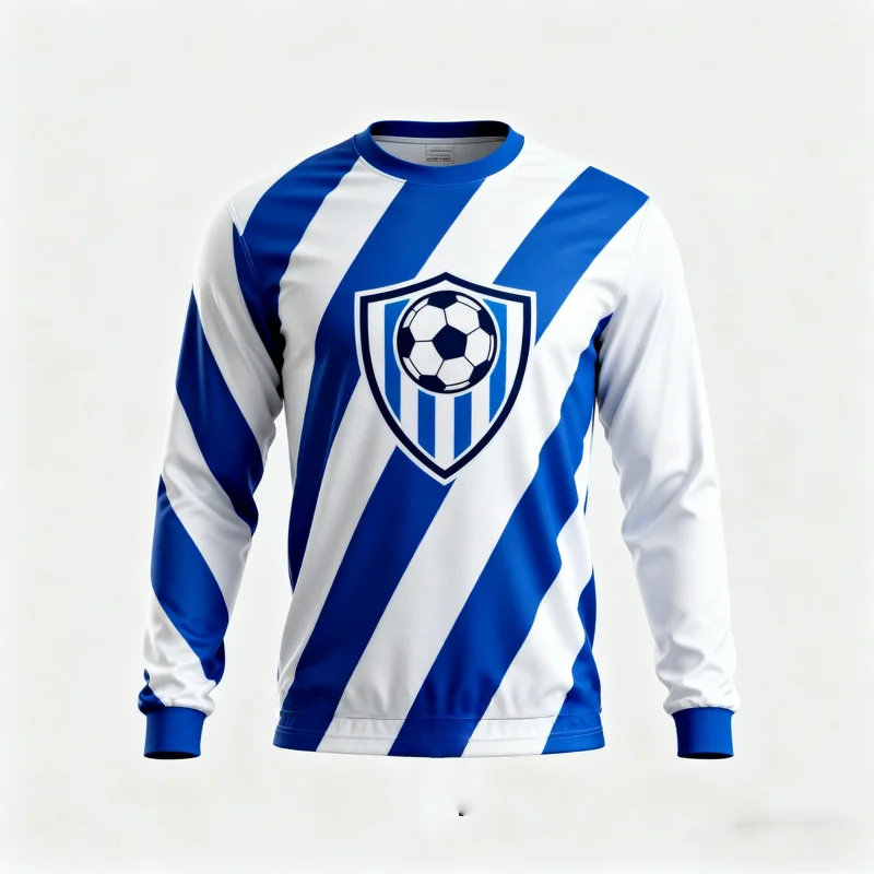 

Мужские футбольные майки с длинным рукавом с 3D-печатью: синие — белые стили с характерными узорами, идеально подходят для футбольных болельщиков