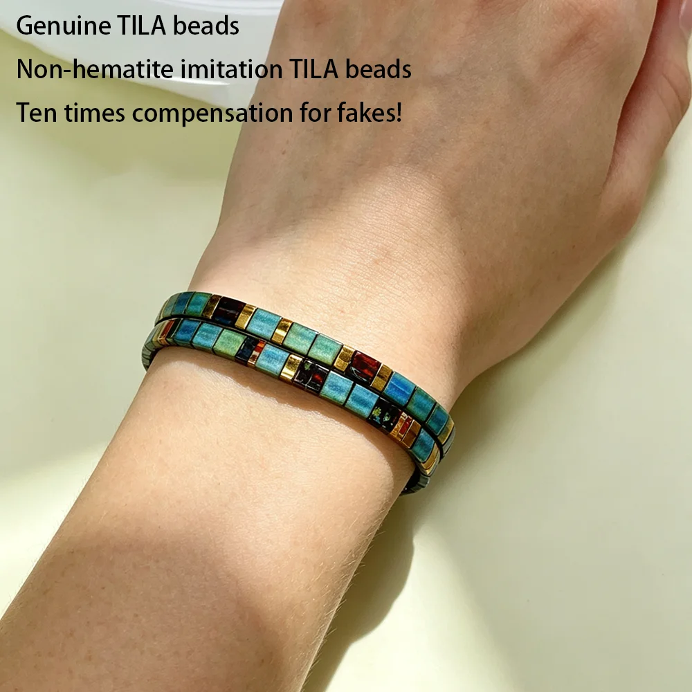 New Product, Simple and Personalized Bohemian Style Tila Bracelet, Japanese Imported Miyuki Bracelet, Multi-Layered Wear